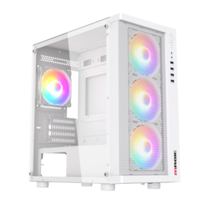Thùng máy Magic GM-01 Mesh - Trắng | Micro ATX, Sẵn 4 fan RGB