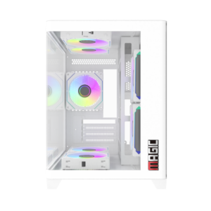 Thùng máy Magic Gaming GM-02 Curved M-ATX Support AIO 240 (Hồ Cá) Không Kèm Sẵn Fan - Trắng