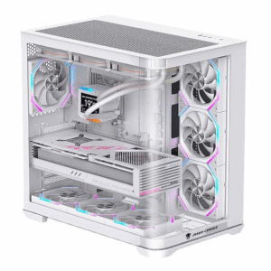 Thùng máy Case Leopard AC-01 Hồ Cá Kính Cong | Không kèm fan, trắng