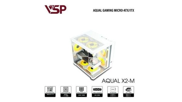 Thùng máy Case Aqual X2-M màu Trắng được trang bị khả năng hỗ trợ tản nhiệt