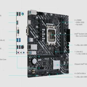 Mainboard Unika H610M.666 DDR4 | LGA 1700, mATX, 2 khe RAM