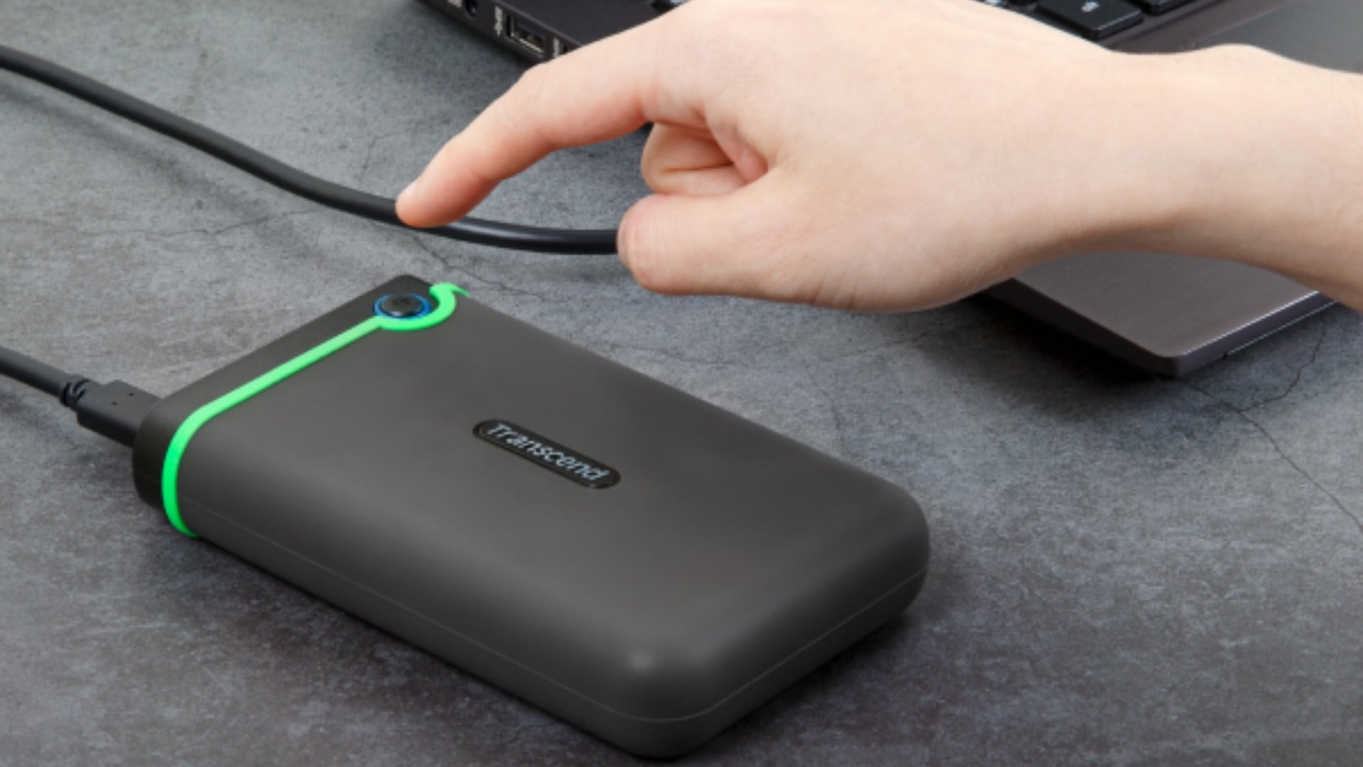 HDD Transcend 2TB StoreJet 25M3 Iron Gray - Nút sao lưu tự động một chạm