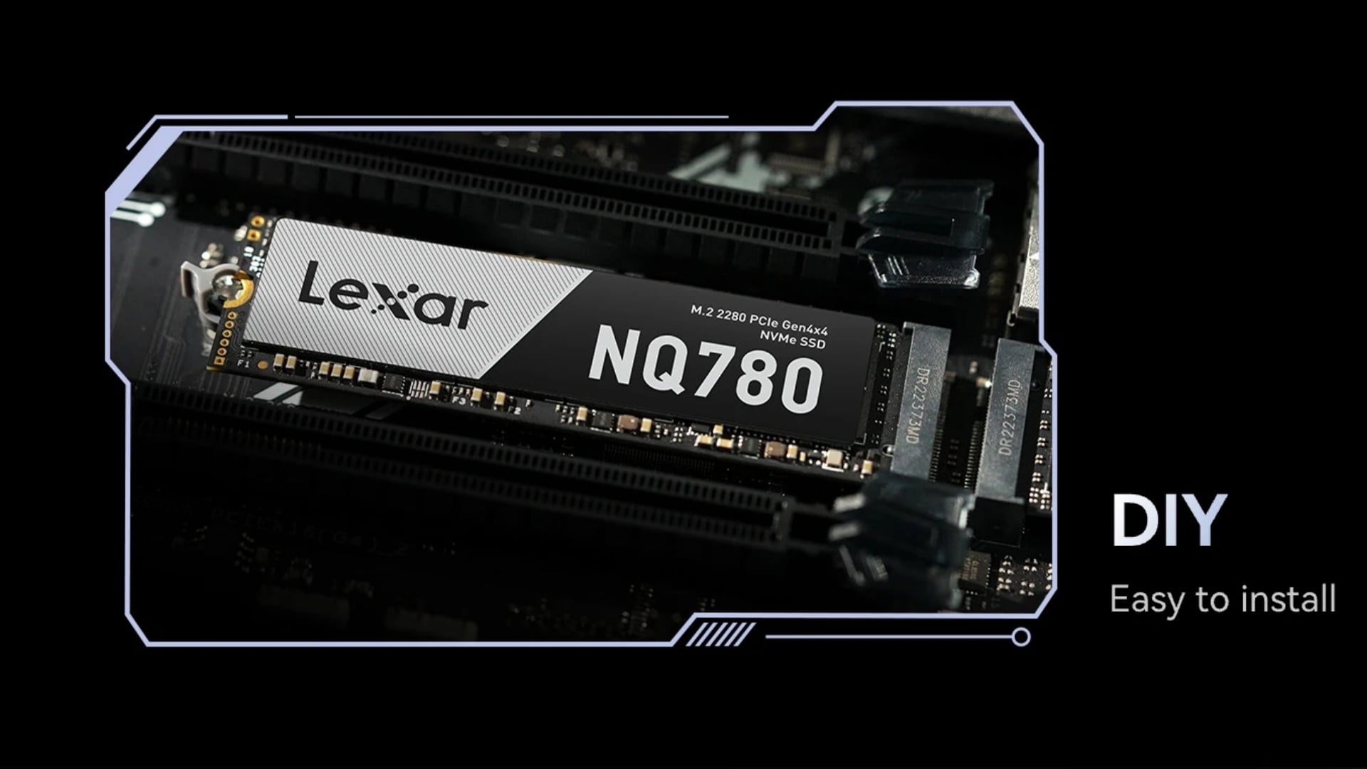 Ổ Cứng SSD LEXAR NQ780 1TB NVMe Gen4 – Thiết kế M.2 2280 nhỏ gọn, tương thích rộng rãi