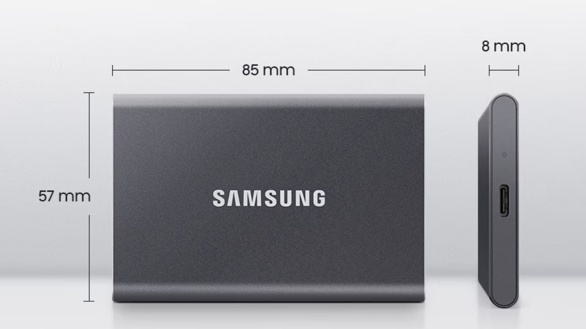 Ổ Cứng SSD Samsung T7 Portable 4TB Gen 2 Màu Xám (MU-PC4T0T/WW) - Nhỏ gọn