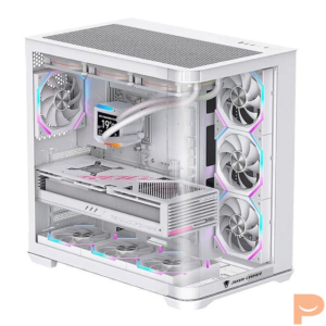 Thùng máy Case Leopard AC-01 Hồ Cá Kính Cong | Không kèm fan, trắng