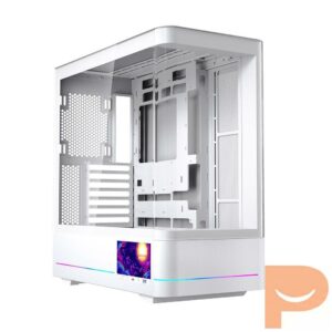 Thùng máy Case Leopard AC-02 | Trắng, kính cong, LCD