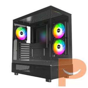 Thùng máy Montech XR ATX - Black | Hồ cá, kèm sẵn 3 fan