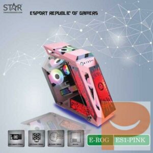 Thùng máy VSP ESPORT ROG ES1 Gaming (No Fan) (Hồng)