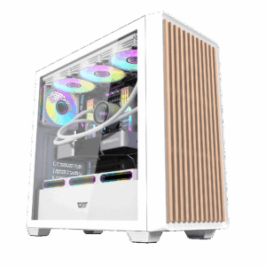 Thùng máy Case Darkflash DS900WD ATX - Trắng (Mặt gỗ)